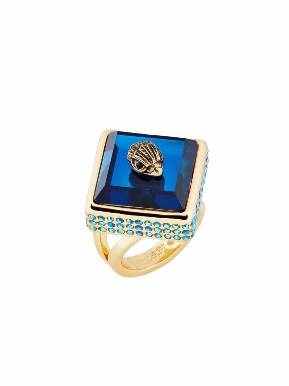 Kurt Geiger London Square Stone Cocktail Ring Blue